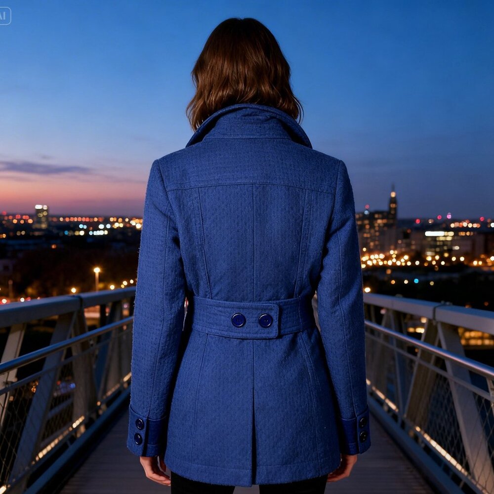 Forever 21 Brand Blue Peacoat Women's Size Small - Picture 2 of 8